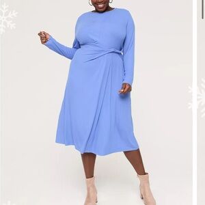 NWT Lane Bryant Blue Long-Sleeve Dress